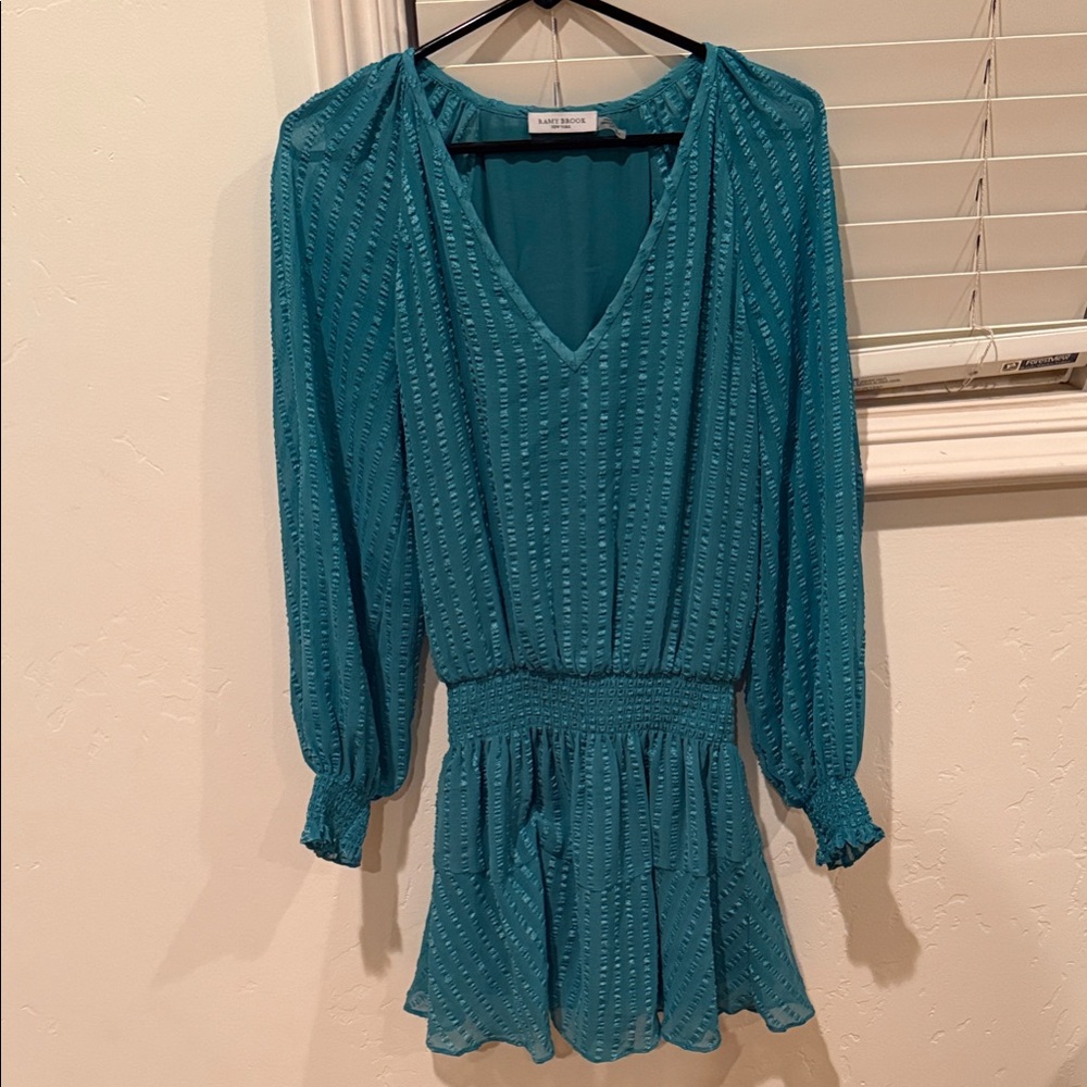 Ramy Brook Teal Long Sleeve Dress